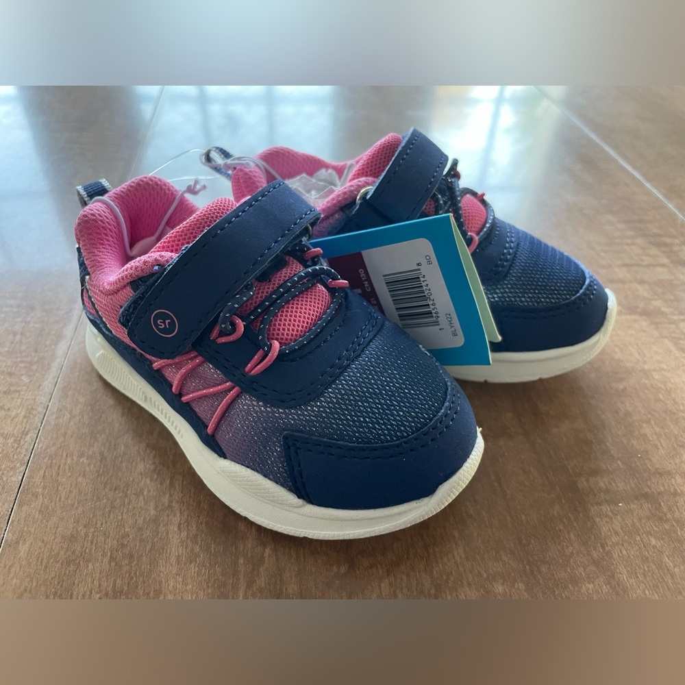 NWT Stride Rite dive 2.0 navy pink sneaker in size toddler 5M